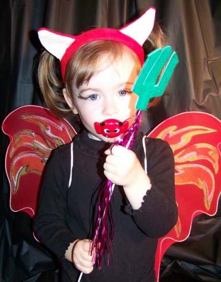 Little Devil costume set - wings, headband and wand Toddler / Child