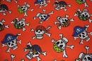 Custom T Shirt Dress BOTTOMS - Orange Pirate Skull & Crossbones 2T - 5T