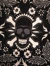 Custom T shirt dress BOTTOMS - Black and White Skull & Crossbone Flame Fabric 2T - 5T