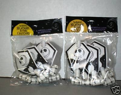NIghtmare Before Christmas Party blowouts ~ Jack Skellington ~ Tim Burton Rare find 1993