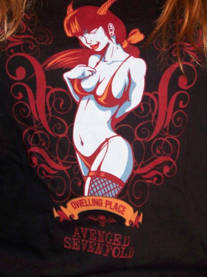 Avenged Sevenfold AX7 Dwelling Place Demon Ladies Tee Shirt medium