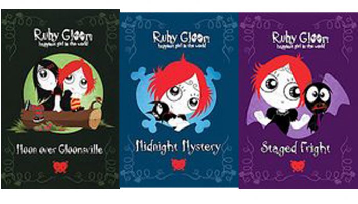 Ruby Gloom 3 Books Midnight Mystery - Moon Over Gloomsville - Stage Fright
