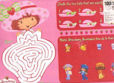 100 Strawberry Shortcake Disposable Activity Placemats ! WOW!
