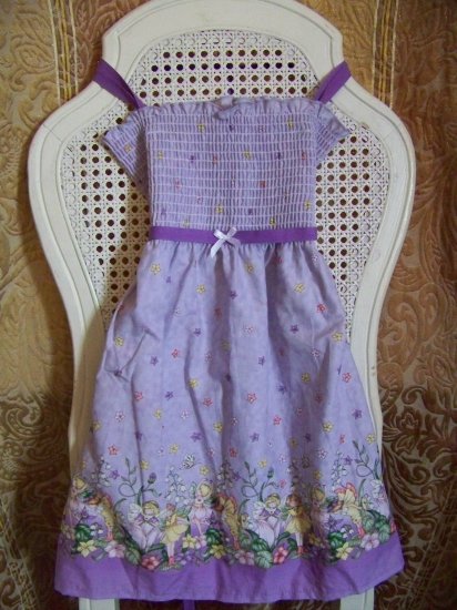 Custom Smocked Fairy Sundress Purple Pink bows ~ adjustable straps!