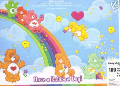 100 Care Bear disposable place mats ! WOW!!!