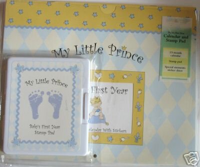 My Little Prince Baby's First Year Calendar with Stickers & Stamp Pad