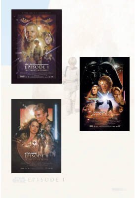 STAR WARS: EPISODE I, II, III Movie Poster Set