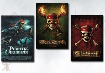 Pirates Of The Caribbean 1, 2, & 3 Movie Poster Set