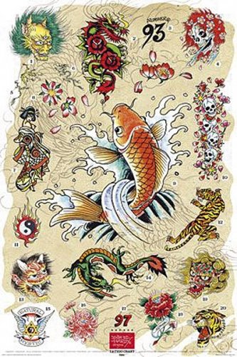 Tattoo Art Collage - Ed Hardy Poster