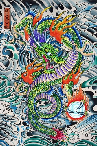 Waterdragon - Ed Hardy Poster