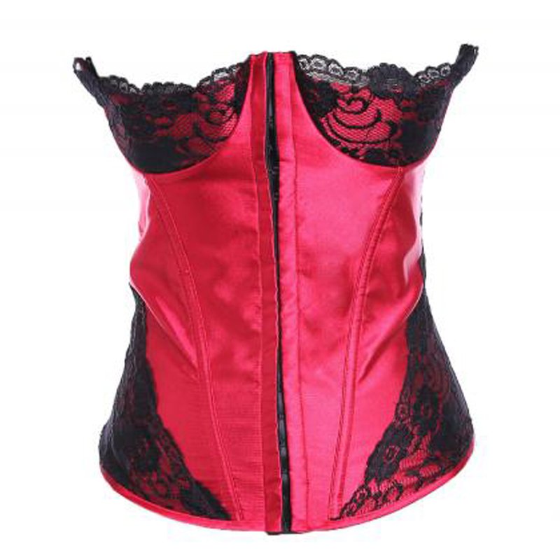 Women Sexy Red Corset Bustier Bandage Strapless Corset Waist Trainer Ladies Corselet Shaper W580893