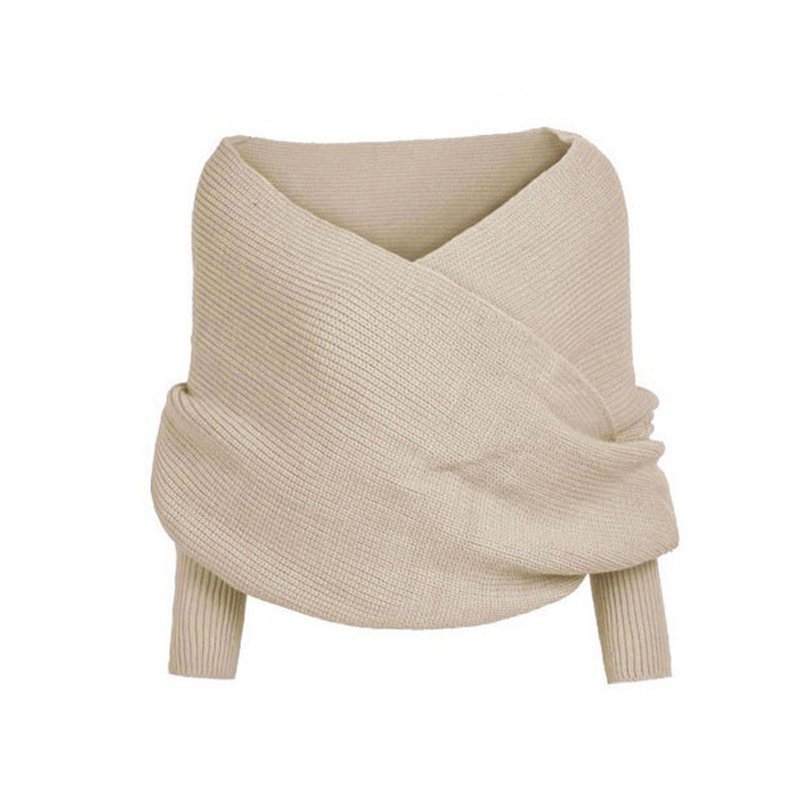 Thick Women Autumn Winter V Neck Long Sleeve Off Shoulder Fashion Pullover Knitted Sweater WT73040A