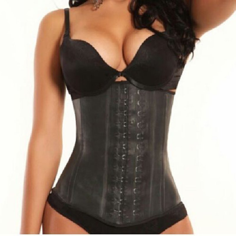 Women Slimming Body Shaper Black Ladies Corselet Plus Size Waist Cincher Latex Corset W31243