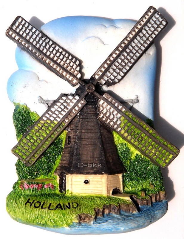 Wind Mill, HOLLAND, High Quality Resin 3D Fridge Magnet