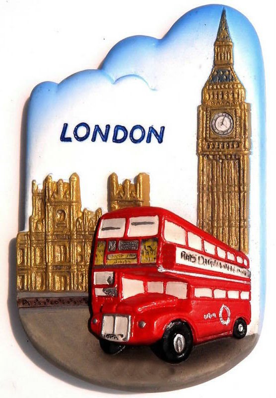 Bus Big Ben, LONDON United Kingdom, High Quality Resin 3D Fridge Magnet