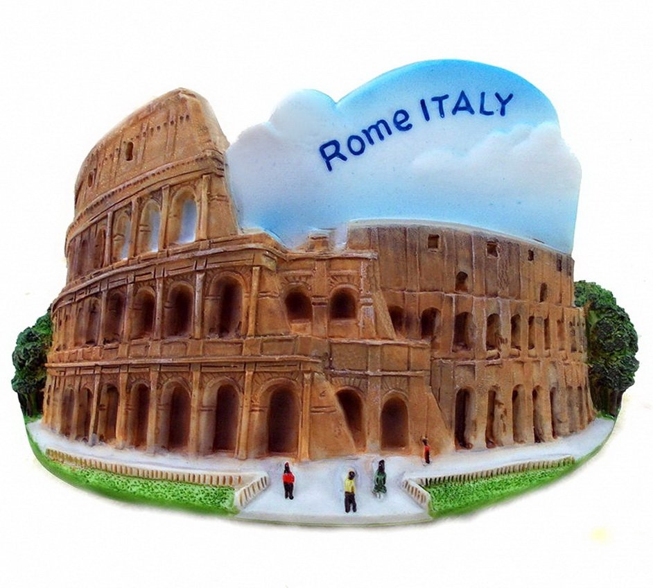 Souvenir Colosseum, ROME Italy, High Quality Resin 3D Fridge Magnet