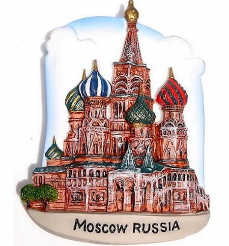 Souvenir St.Basil's Cathedral, MOSCOW Russia, High Quality Resin 3D Fridge Magnet