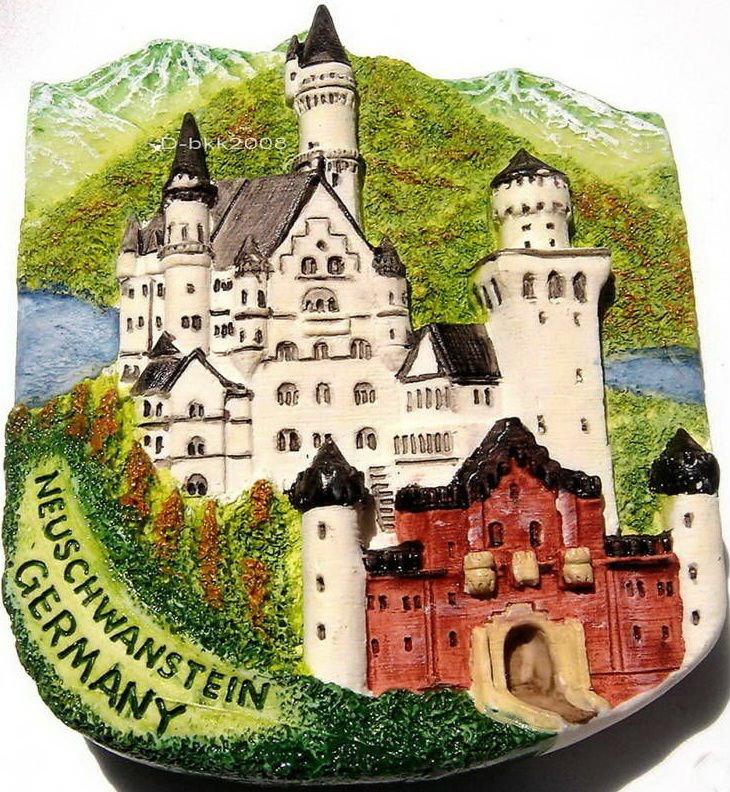Souvenir Neuchwanstein, GERMANY, High Quality Resin 3D Fridge Magnet