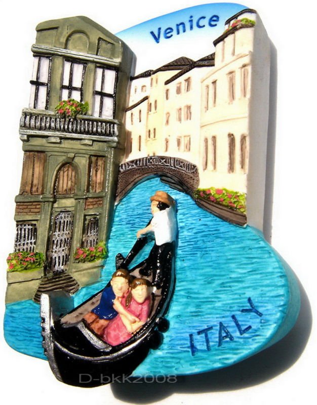 Souvenir Venice Gondola, ITALY, High Quality Resin 3D Fridge Magnet