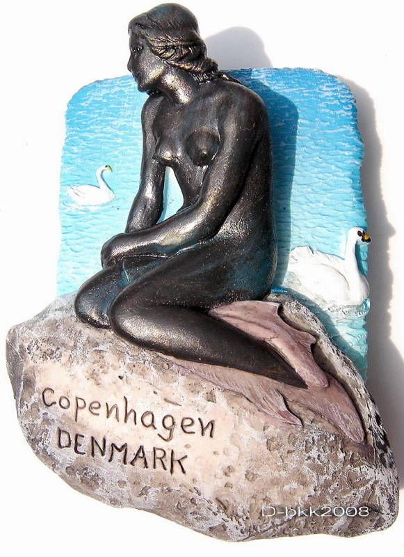 Souvenir Little Mermaid, COPENHAGEN Denmark, High Quality Resin 3D Fridge Magnet