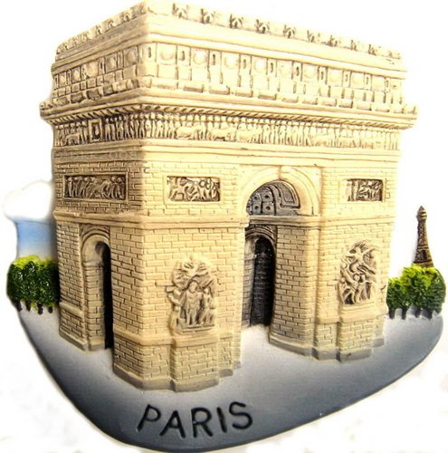 Souvenir Arc de Triomphe, PARIS France, High Quality Resin 3D Fridge Magnet