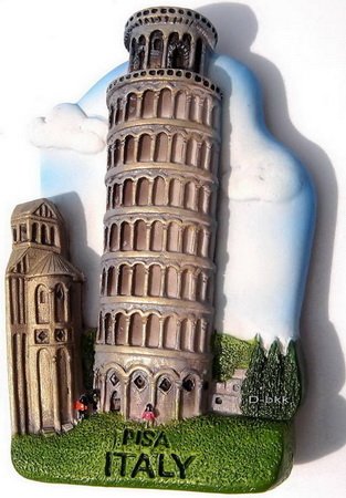Souvenir Leaning Tower, PISA Italy, High Quality Resin 3D Fridge Magnet