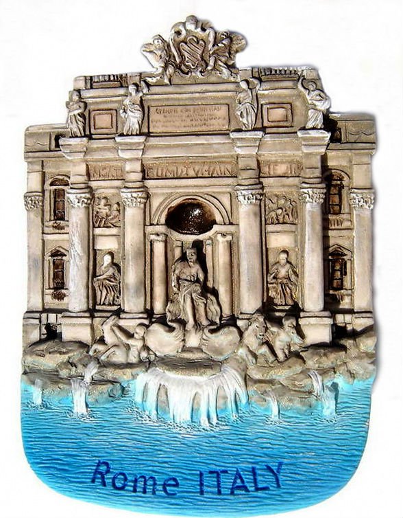 Souvenir Trevi Fountain, ROME Italy, High Quality Resin 3D Fridge Magnet