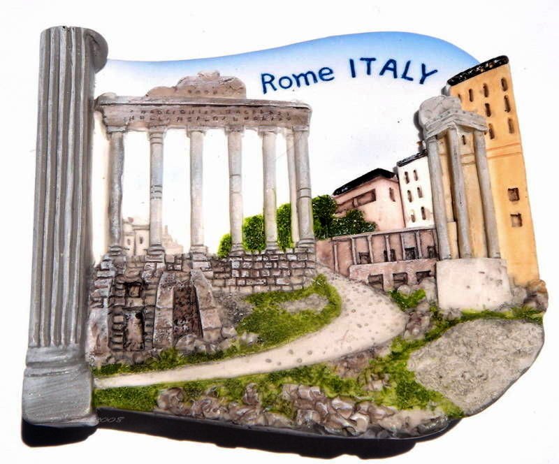 Souvenir Roman Forum, ROME Italy, High Quality Resin 3D Fridge Magnet