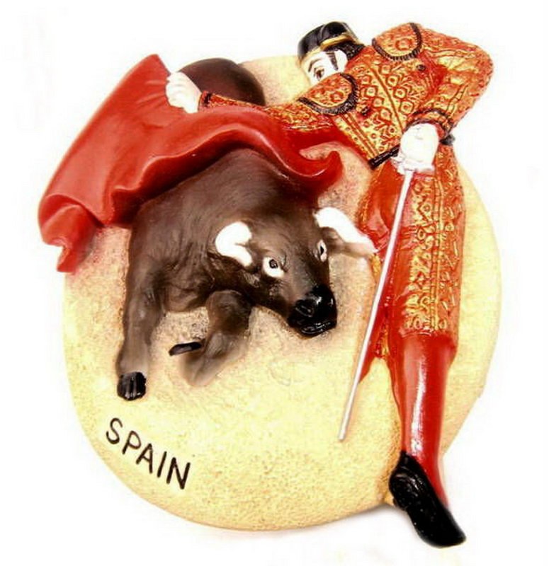 Souvenir Bullfighting, SPAIN , High Quality Resin 3D Fridge Magnet