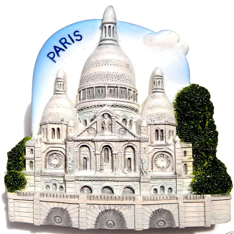 Souvenir Sacre Coeur, PARIS France, High Quality Resin 3D Fridge Magnet