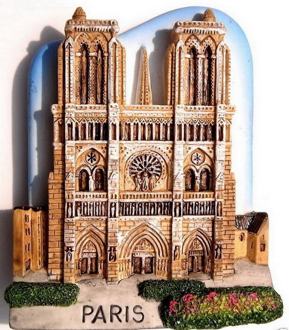 Souvenir Notre Dame, PARIS France, High Quality Resin 3D Fridge Magnet