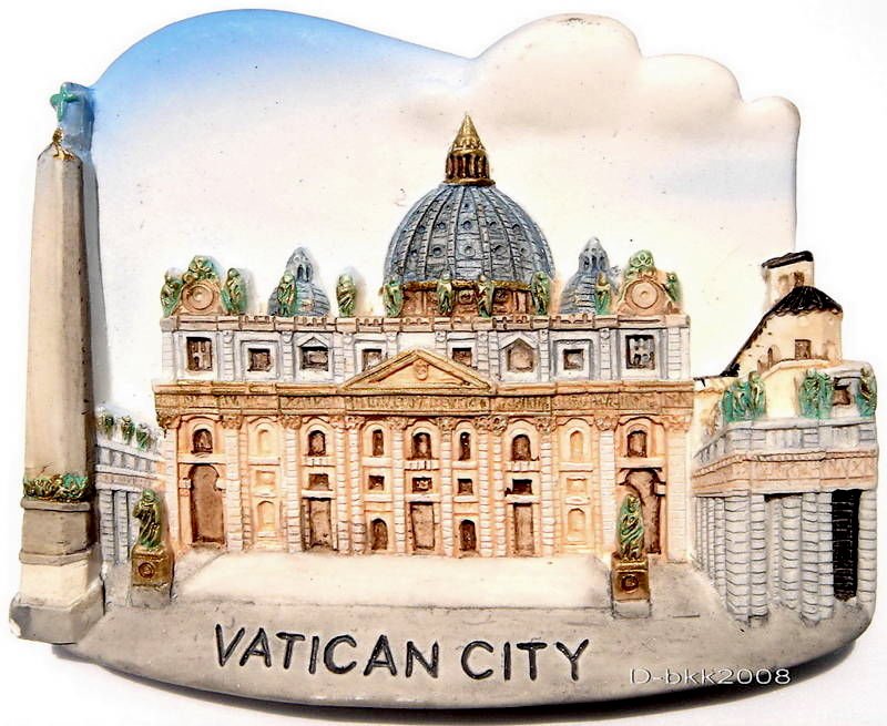 Souvenir St. Peter's Basilica, VATICAN CITY Italy, High Quality Resin 3D Fridge Magnet