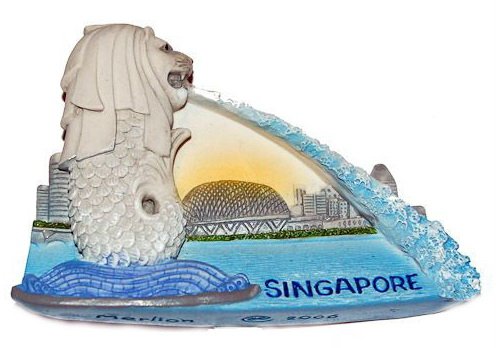 Souvenir Merlion, SINGAPORE, High Quality Resin 3D Fridge Magnet