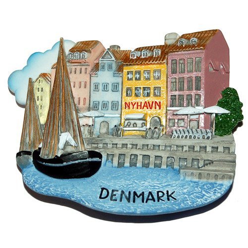 Nyhavn Harbor in Copenhagen Denmark Resin 3D fridge Refrigerator Thai Magnet Hand Made Craft
