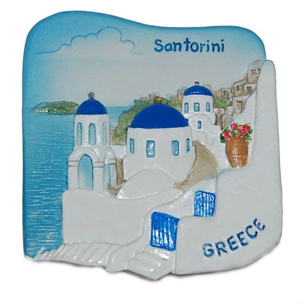 Souvenir Santorini, GREECE, High Quality Resin 3D Fridge Magnet