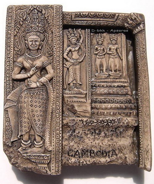 Souvenir Apsaras, CAMBODIA, High Quality Resin 3D Fridge Magnet