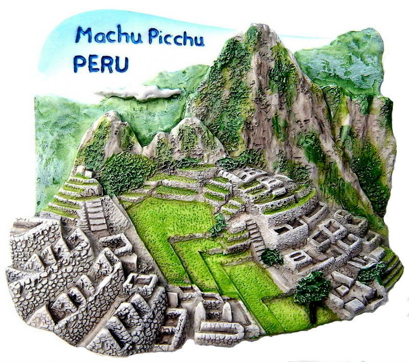 Souvenir Machu Picchu, PERU, High Quality Resin 3D Fridge Magnet