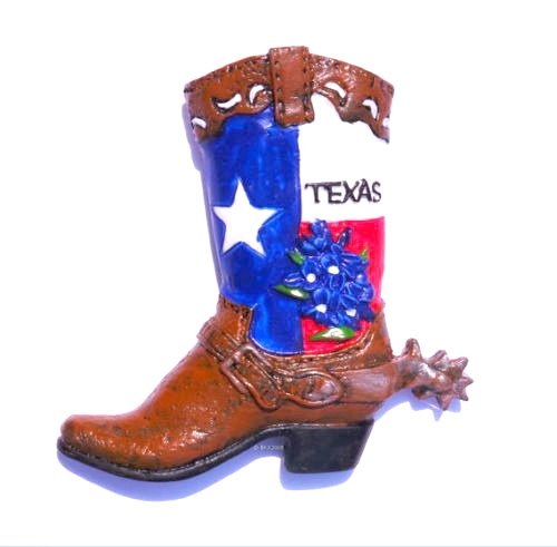 Texas Cowboy Boot Horse Riding Usa 3d Magnet Souvenir Fridge Resin Tourist Gift