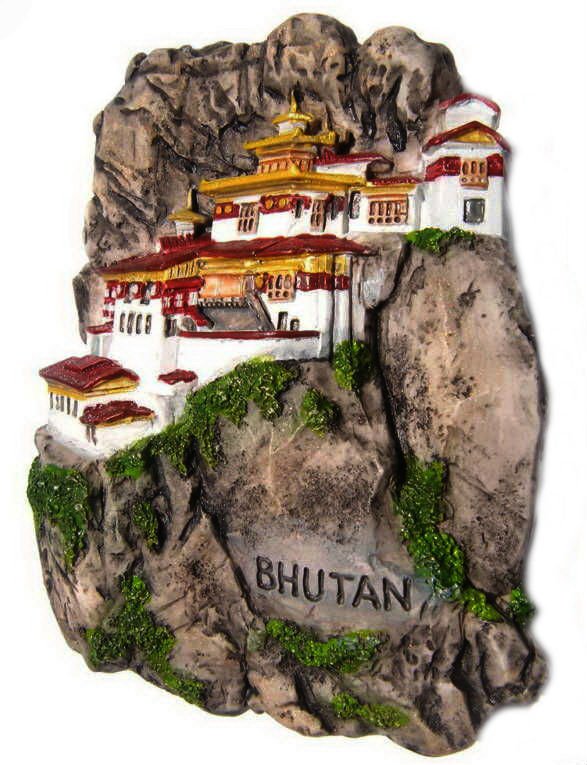 Souvenir Tiger's Nest Monastery, BHUTAN, High Quality Resin 3D Fridge Magnet