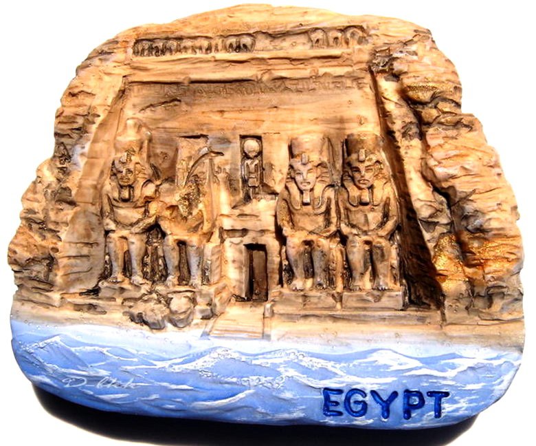Souvenir The Great Temple of Abu Simbel, EGYPT, High Quality Resin 3D Fridge Magnet
