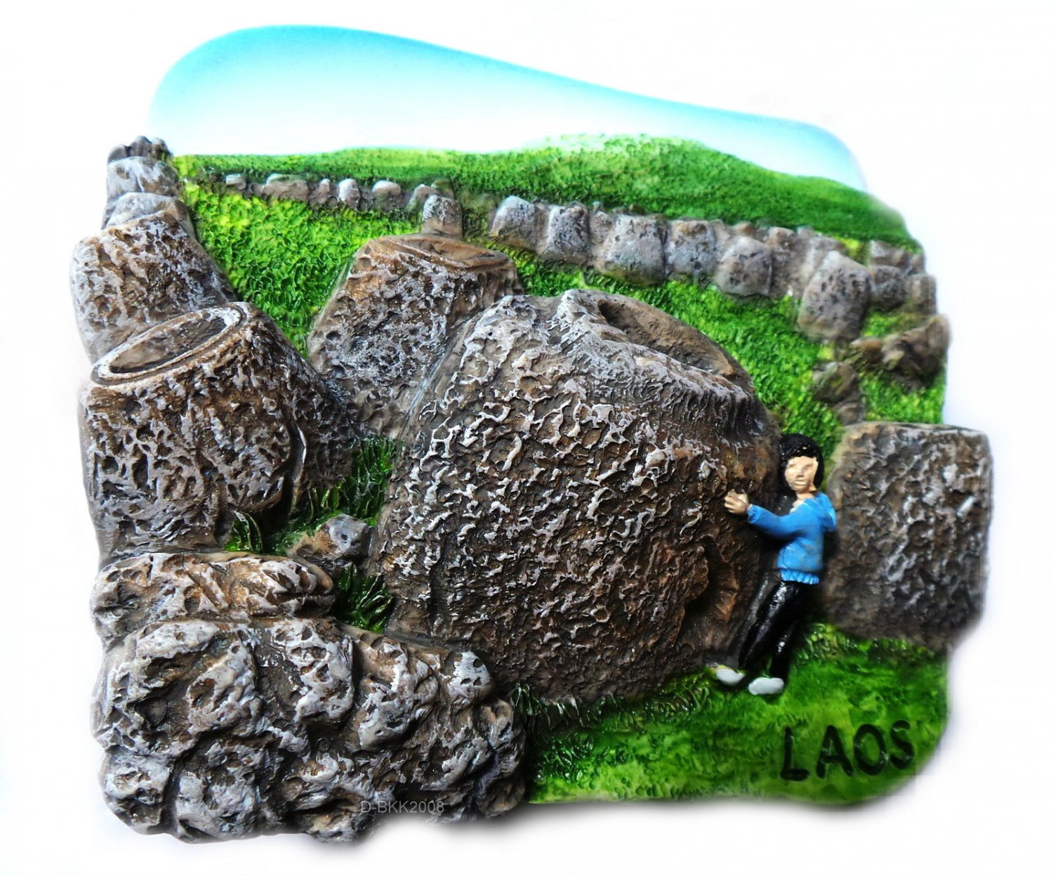 Souvenir Plain of Jars, LAOS, High Quality Resin 3D Fridge Magnet