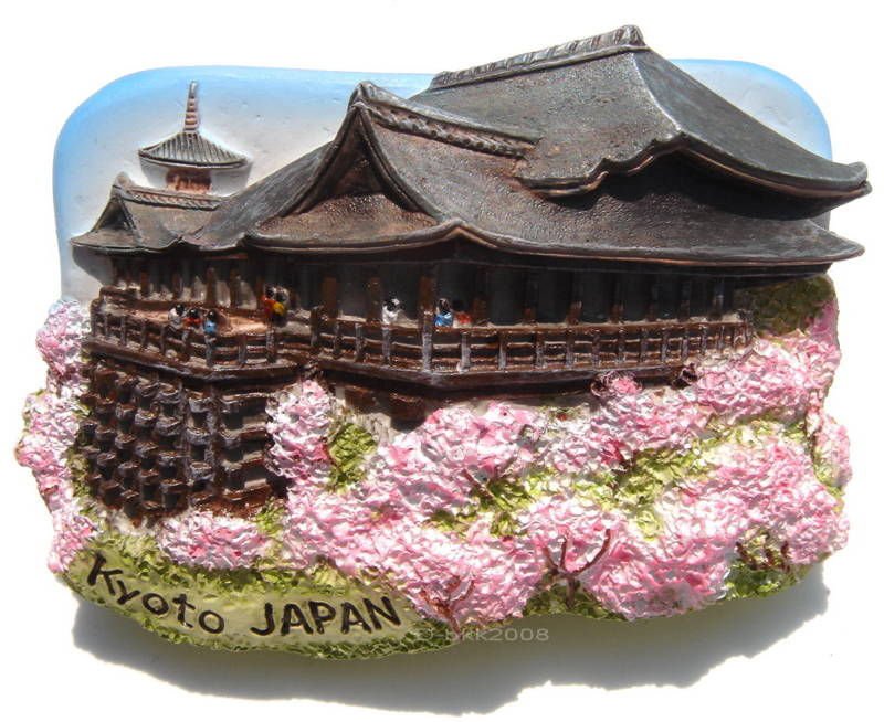 Souvenir Kiyomizu Temple (Water Temple), Kyoto, JAPAN , High Quality Resin 3D Fridge Magnet