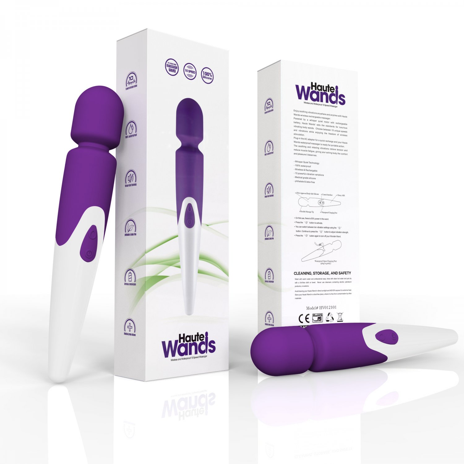Haute Wands Cordless Magic Wand Personal Handheld Massager - Full Body Massage