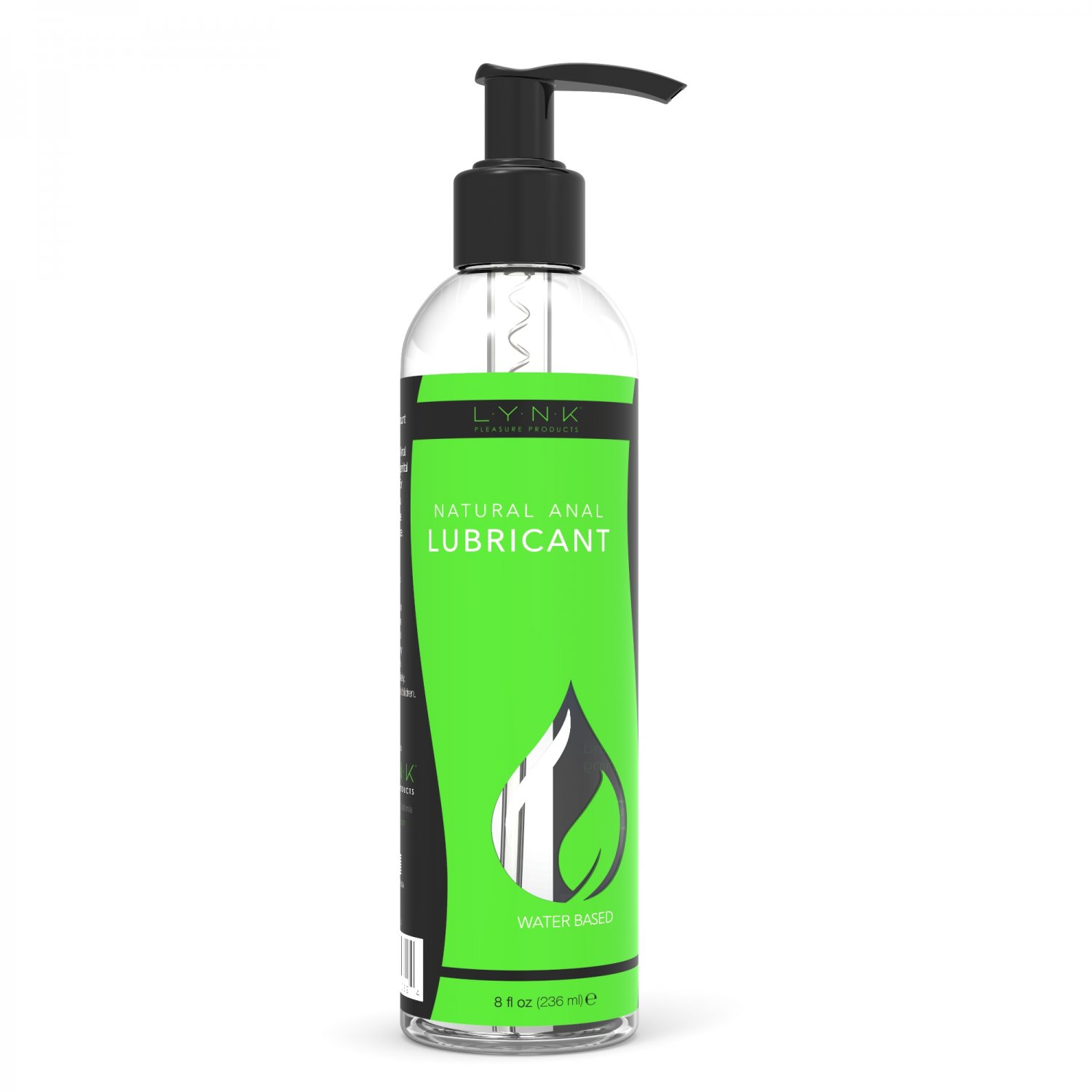 8 oz LYNK Pleasure Products Natural Anal Lubricant - Water Based Rectal Lube