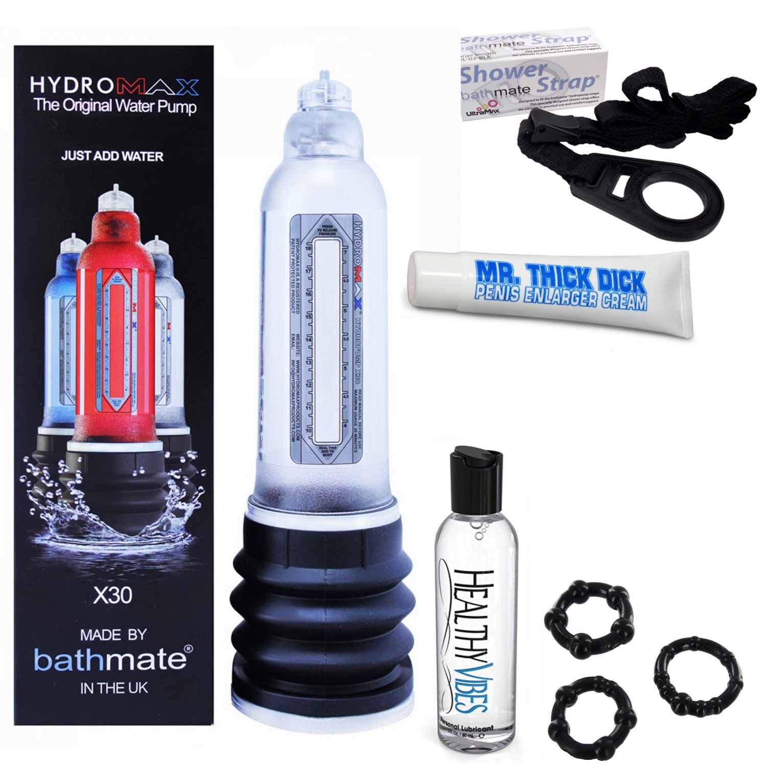 Bathmate Hydromax x30 Penis Pump - Male Enhancement Bigger Penis - Clear
