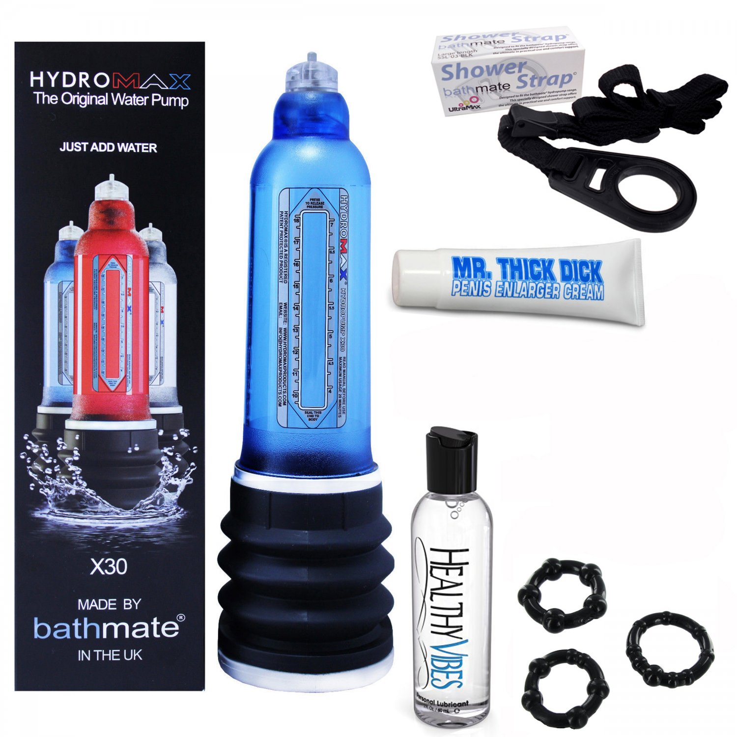 Bathmate Hydromax X30 Penis Pump Male Enhancement Bigger Penis Blue