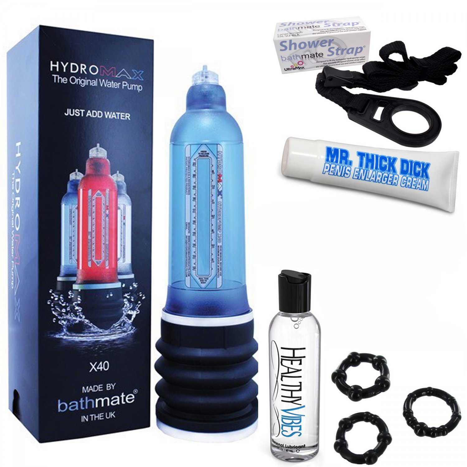 Bathmate Hydromax x40 Penis Pump - Male Enhancement Bigger Penis - Blue