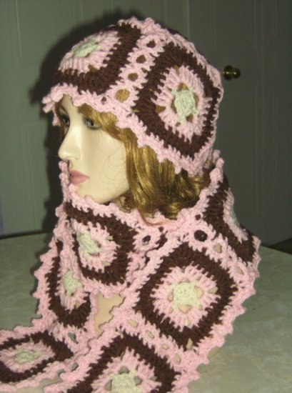 Granny Square Hat, Scarf and Poncho Crochet Pattern