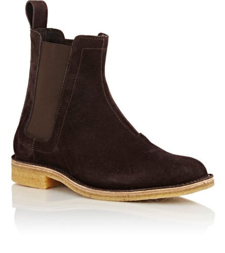 Handmade Mens brown color ankle high boots, Men genuine suede boot