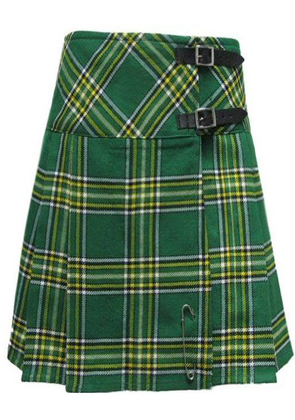Size 36 Ladies Irish National Pleated Kilt Knee Length Skirt in Irish National Tartan